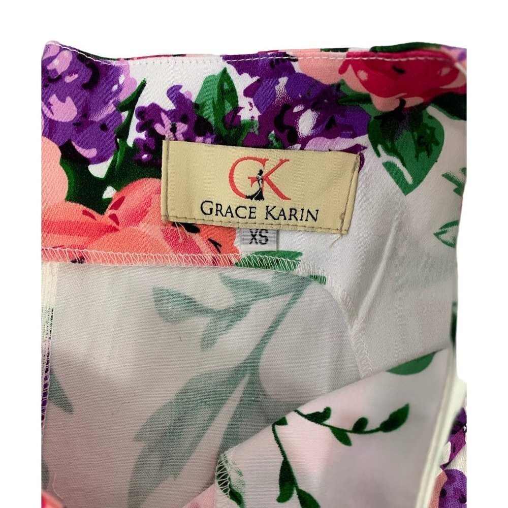 Grace Karin Women's Floral White Dress - Picture 4 of 7